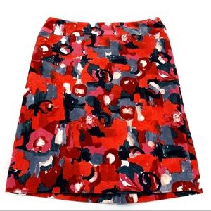 Flower print pencil skirt corduroy